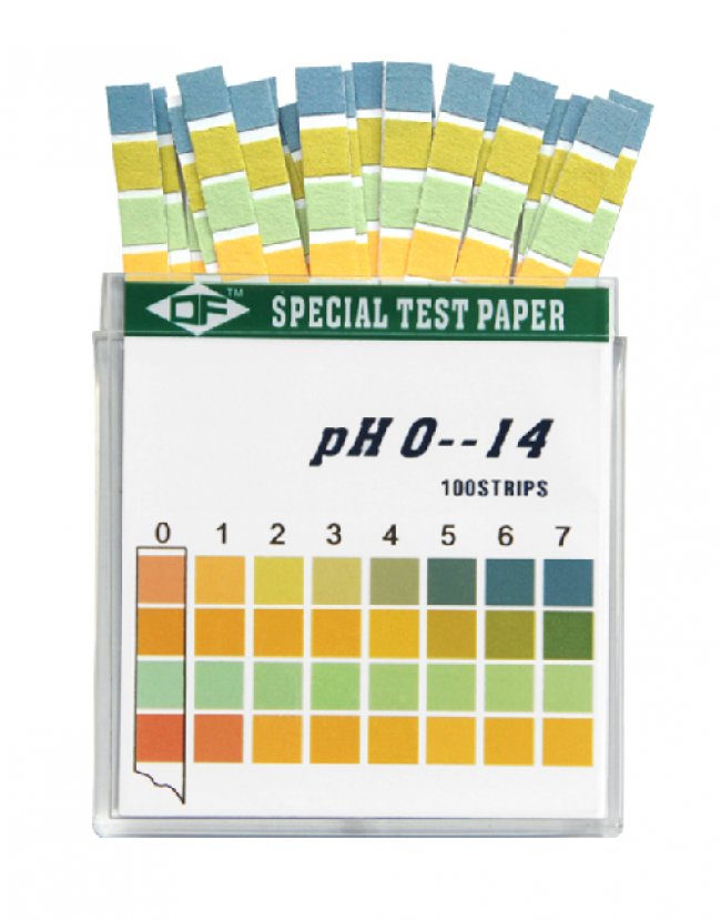กระดาษลิสมัส สำหรับวัดค่าpH ชนิด 4 แถบวัดสามารถวัดค่า pH ได้ตั้งแต่ 0-14pH