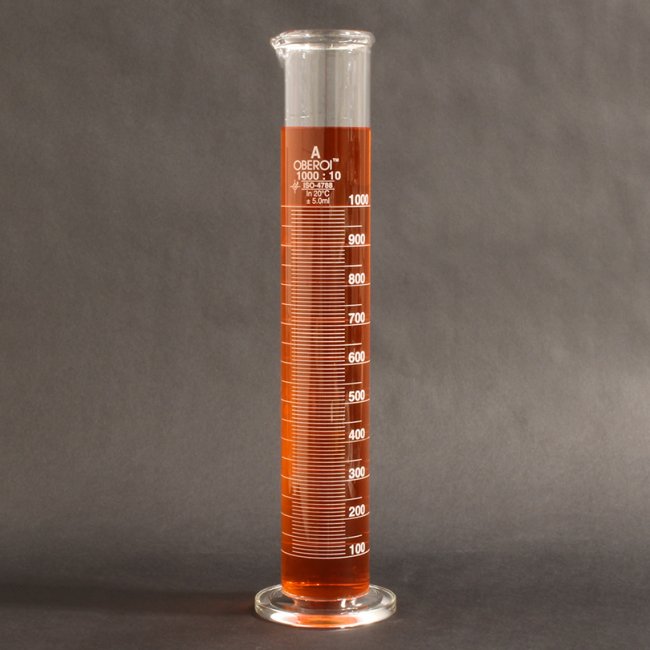 1000 ml Graduated Cylinder, Round Base, Class A