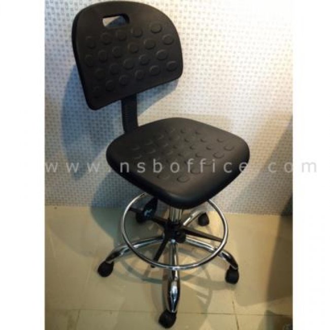เก้าอี้ห้องปฎิบัติการที่นั่งเหลี่ยมล้อเลื่อน รุ่น PL-PL-9002L โช๊คแก๊ส ขาเหล็กชุบโครเมี่ยม